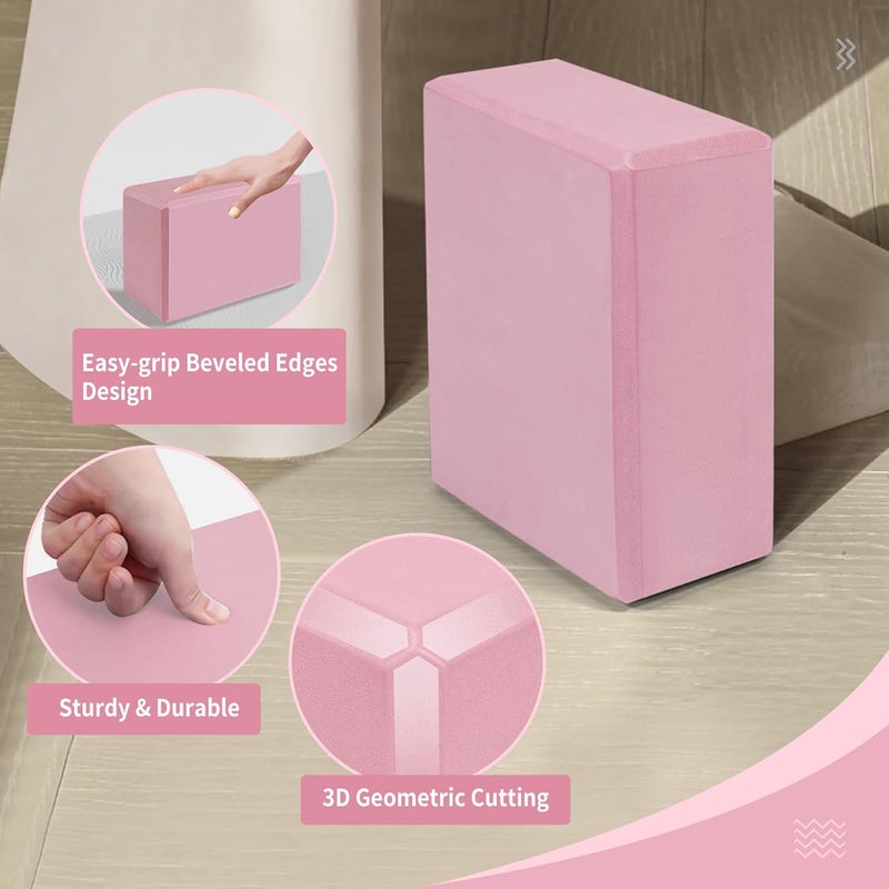Corsiampoo Yoga Blocks 2 Pack 9x6x3 Inches, Sturdy Foam Yoga Block, Premium EVA, Non Slip High Density for Pilates Meditation, Stretching and Toning - Image 3